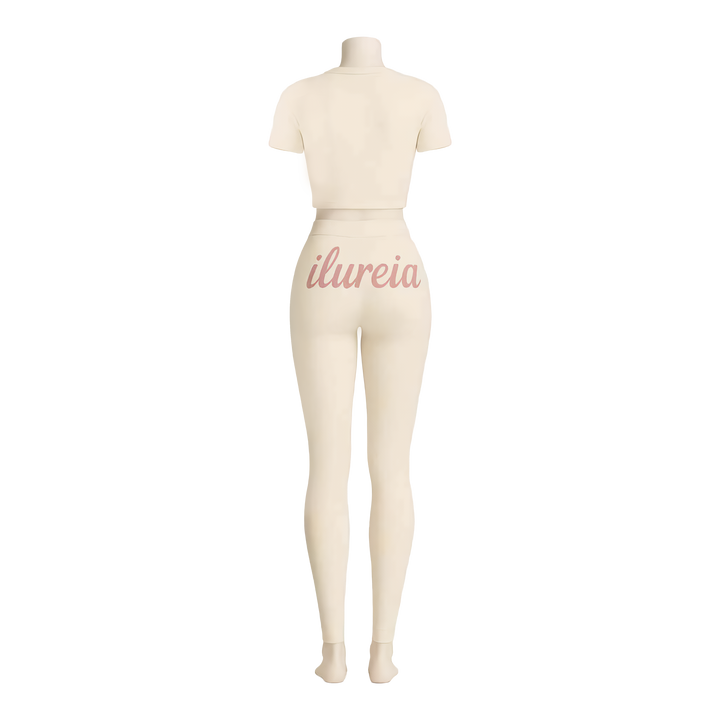 Crème Voilée Set – Porcelain Ivory Ribbed Loungewear